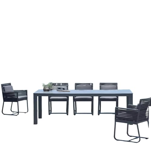 EGO INTERIORS Möbelset für 8 Personen, Garten oder Terrasse, Tisch 240x100 cm + 8 Stühle, Aluminium, Seilgeflecht, Capri EGO INTERIORS Möbelset für 8 Personen, Garten oder Terrasse, Tisch 240x100 cm + 8 Stühle, Aluminium, Seilgeflecht, Capri von EGO INTERIORS