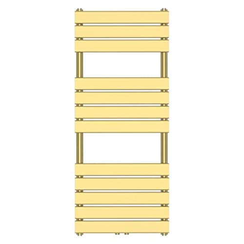 EGO INTERIORS Premium Badheizkörper mit Mittel- und Seitenanschluss, gebürstetes Gold, Heizkörper Handtuchhalter aus Stahl, 140x50 cm, Nadir von EGO INTERIORS