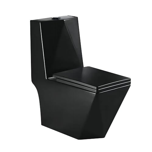 EGO INTERIORS Premium Design | Einteiliges Stand-WC mit Spülkasten | schwarze Keramik | komplettes Set | spülrandlos | Sitz mit SoftClose-Absenkautomatik und Schnellverschluss | glatte Oberfläche EGO INTERIORS Premium Design | Einteiliges Stand-WC mit Spülkasten | schwarze Keramik | komplettes Set | spülrandlos | Sitz mit SoftClose-Absenkautomatik und Schnellverschluss | glatte Oberfläche von EGO INTERIORS