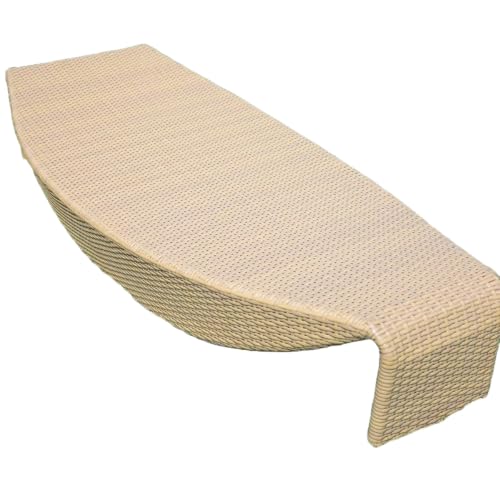 EGO INTERIORS Strandliege, Aluminium und Polyrattan, Blattform, ideal für Pool, Terrasse, Acapulco (Beige) von EGO INTERIORS