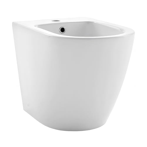 EGO Interiors - Premium Design | GALO Stand-Bidet mit Hahnloch und Überlauf | Weiße Keramik | Kombinierbar mit WC | Dusche für Intimreinigung | glatte, antibakterielle Oberfläche von EGO INTERIORS