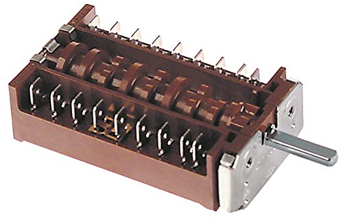 EGO 42.04000.021 Nockenschalter 8-polig Achse ø 6x4,6x23mm Anschluss Flachstecker 6,3mm 3 Schaltstellungen 8NO Kunststoff 16A von EGO
