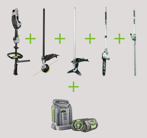 EGO MHBC1204E-K1503 Multi-Tool Antriebseinheit + Fadentrimmer + Freischneider + Hochentaster + Heckenschere Kit von EGO