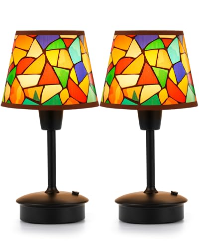 EGOBASIC 2 Stück Kleine Kabellos Tischlampe mit Dimmer, Eingebauter 5200mAh Aufladbare Akku, Tragbare Touch Lampe für Restaurant Wohnzimmer Schlafzimmer Bar Esszimmer Tisch Lampe von EGOBASIC