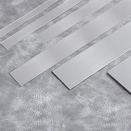 EGQLQ 2.4 Meter Flexible Zierleisten Selbstklebend Metallisch Zierleisten Sparpaket Keramikfliesen Zierleiste Selbstklebend Dichtungsbänder Wass(Size:Width 2cm/0.78inch,Color:Brushed Silver) von EGQLQ