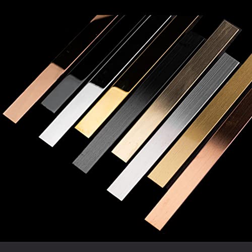 EGQLQ 5 Meter Flexible Zierleisten Selbstklebend Metallisch Zierleisten Sparpaket Keramikfliesen Zierleiste Selbstklebend Dichtungsbänder Wasser(Size:Width 3.5cm/1.37inch,Color:Brushed Silver) von EGQLQ
