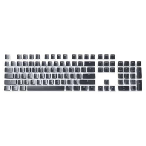 EGRMZ A130 Black Pudding Keycaps 104 DoubleShot PBT Transucent Layer Keycap Set kompatibel mit mechanischen Tastaturen(Black) von EGRMZ