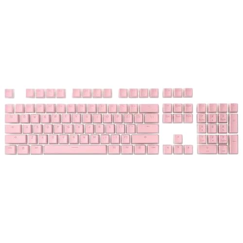 EGRMZ A130 Black Pudding Keycaps 104 DoubleShot PBT Transucent Layer Keycap Set kompatibel mit mechanischen Tastaturen(Pink) von EGRMZ