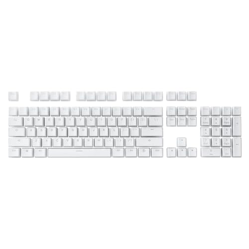 EGRMZ A130 Black Pudding Keycaps 104 DoubleShot PBT Transucent Layer Keycap Set kompatibel mit mechanischen Tastaturen(White) von EGRMZ