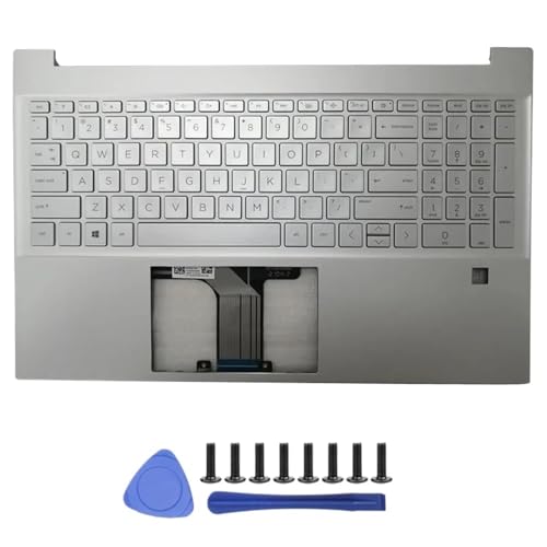 EGRMZ Ersatzlaptop LCD-Rückzugabdeckung vordere Lünette Palmrest und Bottom Case kompatibel mit 15 15-EG 15-EG0010TX TPN-Q245 Serie M08899-001 M08901-001(SILVERWITHKEYBOARDFI) von EGRMZ