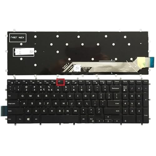 EGRMZ Kompatible US -Laptop -Tastatur Kompatibel mit G3 15 3579 3779 G5 15 5587 G7 15 7588 Arbeiten mit blauem rotem Weiß(White NO Backlit) von EGRMZ