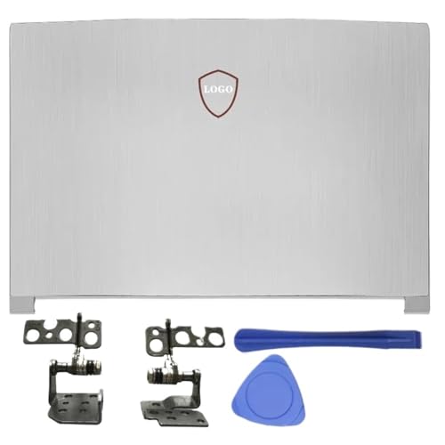 EGRMZ Laptop -Gehäuse kompatibel mit GF63 GF63VR MS16R1 MS16R3 Notebook -Zubehör umfasst die Vordertafel der Bildschirmabdeckung vorne und Scharnier -Teile Kompatibel mit Laptops(Silver A Hinges) von EGRMZ