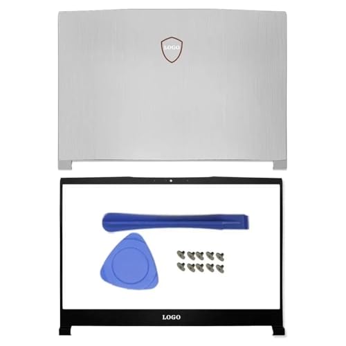 EGRMZ Laptop -Gehäuse kompatibel mit GF63 GF63VR MS16R1 MS16R3 Notebook -Zubehör umfasst die Vordertafel der Bildschirmabdeckung vorne und Scharnier -Teile Kompatibel mit Laptops(Silver AB Cover) von EGRMZ