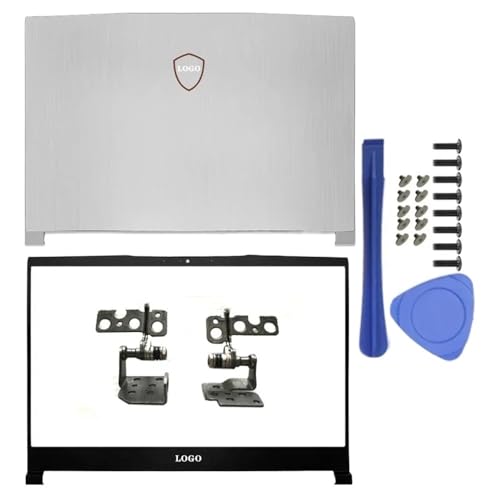 EGRMZ Laptop -Gehäuse kompatibel mit GF63 GF63VR MS16R1 MS16R3 Notebook -Zubehör umfasst die Vordertafel der Bildschirmabdeckung vorne und Scharnier -Teile Kompatibel mit Laptops(Silver AB Hinges) von EGRMZ