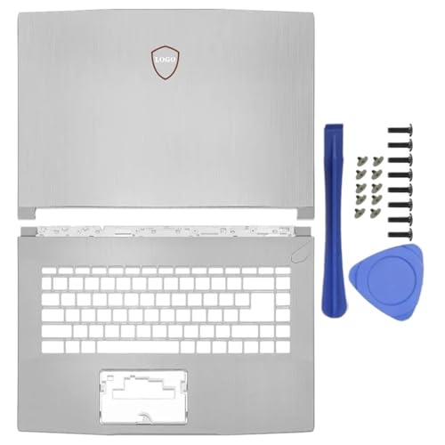 EGRMZ Laptop -Gehäuse kompatibel mit GF63 GF63VR MS16R1 MS16R3 Notebook -Zubehör umfasst die Vordertafel der Bildschirmabdeckung vorne und Scharnier -Teile Kompatibel mit Laptops(Silver AC Cover) von EGRMZ
