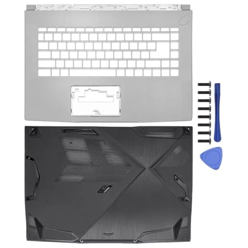 EGRMZ Laptop -Gehäuse kompatibel mit GF63 GF63VR MS16R1 MS16R3 Notebook -Zubehör umfasst die Vordertafel der Bildschirmabdeckung vorne und Scharnier -Teile Kompatibel mit Laptops(Silver CD Cover) von EGRMZ