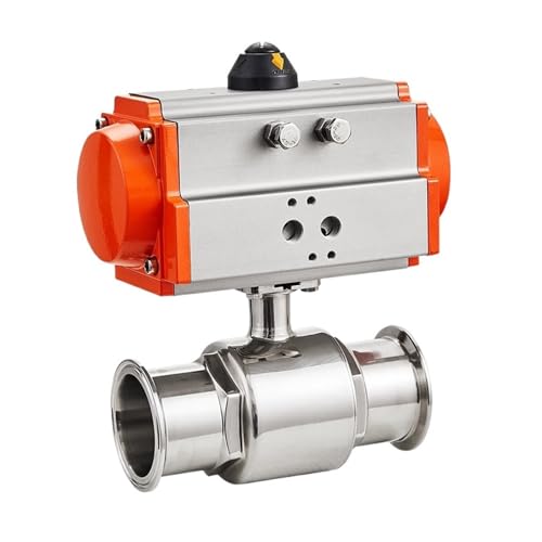 25mm Pneumatischer Kugelhahn 304 Zweiteiliger Kugelhahn mit Tri Clamp Zwinge mit Double-Action-Zylinder von EGTDSFGJA