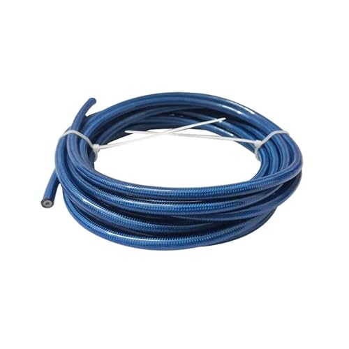 Auto-Bremsleitungen AN3 1M ~ 10M Motorrad Geflochtene PVC Edelstahl PTFE Bremsleitung Schlauch Bremsleitung Gas Öl Kraftstoffrohr(PTFE Blue,8m) von EGUIAS