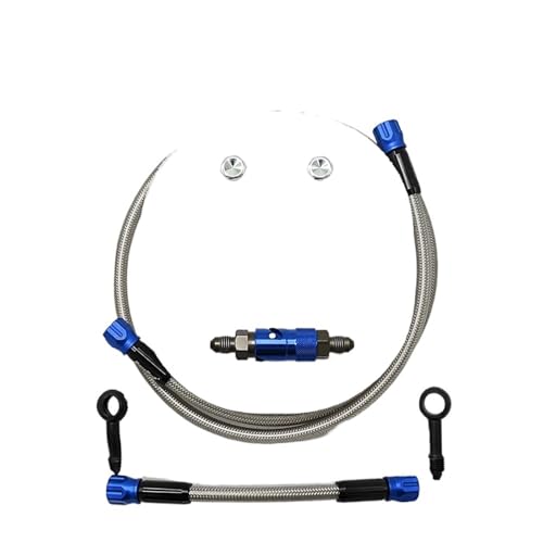 Auto-Bremsleitungen CVO Aerospace Aluminiumlegierung 800 cm bis 1200 cm verstärkter hydraulischer Motorradbremsschlauch geflochtenes Bremsrohr(100cm blue) von EGUIAS