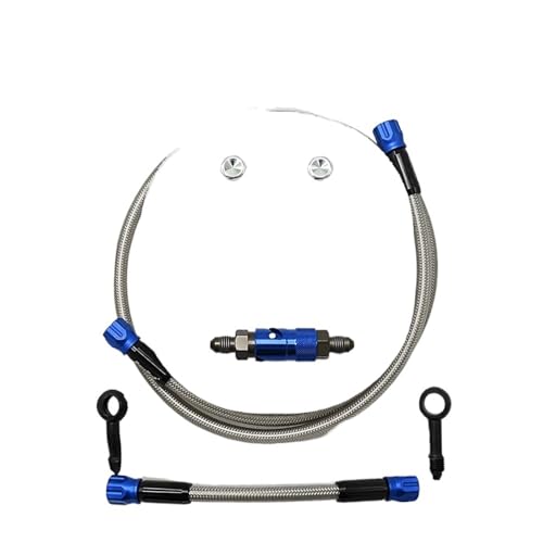 Auto-Bremsleitungen CVO Aerospace Aluminiumlegierung 800 cm bis 1200 cm verstärkter hydraulischer Motorradbremsschlauch geflochtenes Bremsrohr(120cm blue) von EGUIAS