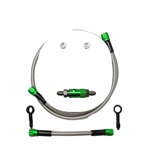 Auto-Bremsleitungen CVO Aerospace Aluminiumlegierung 800 cm bis 1200 cm verstärkter hydraulischer Motorradbremsschlauch geflochtenes Bremsrohr(120cm green) von EGUIAS