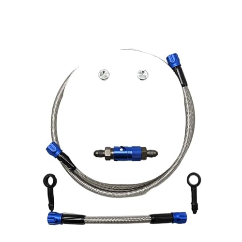 Auto-Bremsleitungen CVO Aerospace Aluminiumlegierung 800 cm bis 1200 cm verstärkter hydraulischer Motorradbremsschlauch geflochtenes Bremsrohr(80CM blue) von EGUIAS