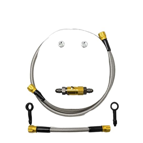 Auto-Bremsleitungen CVO Aerospace Aluminiumlegierung 800 cm bis 1200 cm verstärkter hydraulischer Motorradbremsschlauch geflochtenes Bremsrohr(80cm gold) von EGUIAS