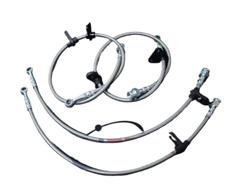 Auto-Bremsleitungen Geflochtene Bremsleitungen aus Edelstahl vorne und hinten, passend für Honda CRX Si 1.5L 1.6L 1988 1989 1990 1991(Silver) von EGUIAS