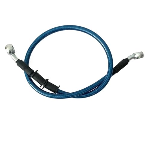 Auto-Bremsleitungen Länge 40cm-150cm Hydraulischer Bremsschlauch Universal-Bremsschlauchleitung Stahlbremskabel Banjokopf beidseitig 28°(Blue 60cm) von EGUIAS