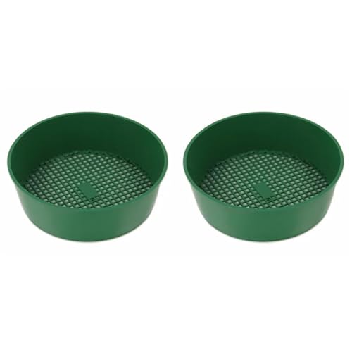 EGUIAS Handheld Seed Planter Kunststoff-Gartensieb, Gartenwerkzeug, feinmaschiges Bodensieb, Siebwerkzeug, Bergbau-Sandsieb für Boden- und Steingitter(2Pcs) von EGUIAS