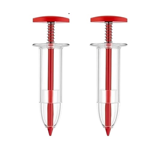 EGUIAS Handheld Seed Planter Mini Aussaat Samen Spender Manuelle Sämann Samen Streuer Handheld Samen Pflanzer Werkzeug Hand Seeder(Red 2pcs) von EGUIAS