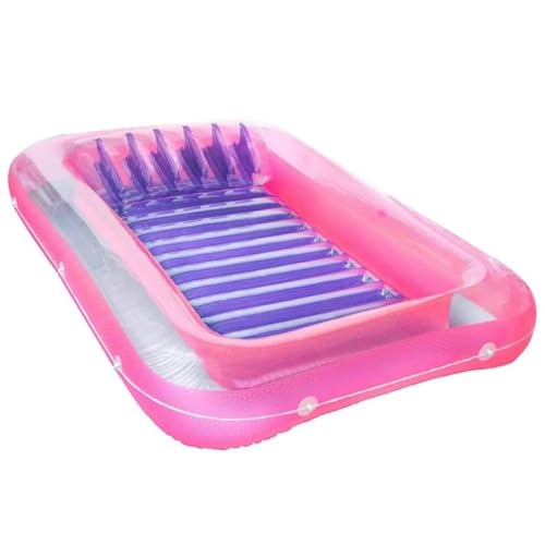 EGUIAS Pool Reinigungsset Classic Edition Aufblasbare Sonnenwanne, schwimmender Pool, Hybrid-Lounge, Rosa von EGUIAS