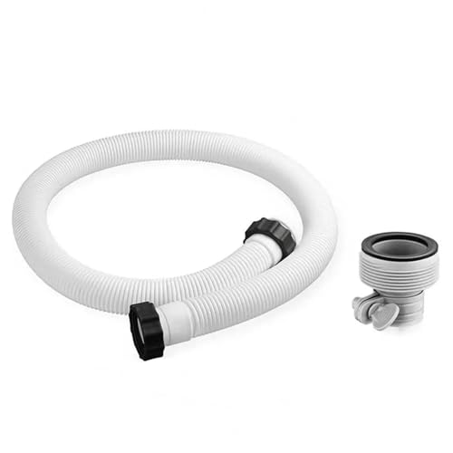 EGUIAS Pool Reinigungsset Dehnbarer Poolschlauch mit Wellstruktur und Klemmen, einfach zu installierender Ersatzschlauch für Poolfilterpumpen(B) von EGUIAS