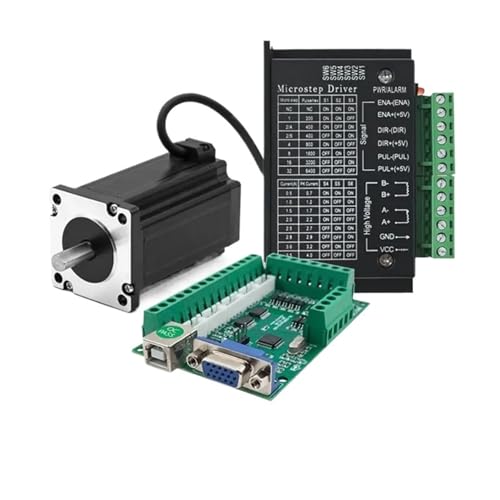 EGUIAS Schrittmotor 2PH 57 Schrittmotorantrieb mit USB-Steuerplatine Nema23 Motorantriebssatz 1,2-3NM für CNC-Router-Textilmaschinen(with Drive Mach3,2Nm Motor) von EGUIAS
