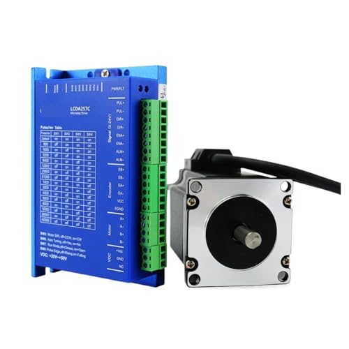 EGUIAS Schrittmotor Closed Loop Schrittmotor Nema23 1Nm 1,5 Nm 2Nm Mit Treiber Kit LCDA257C 6A Power Für CNC Router(Nema23 2Nm kit) von EGUIAS