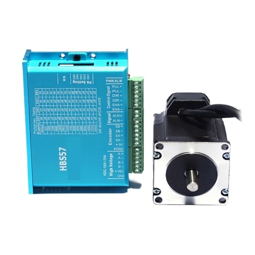 EGUIAS Schrittmotor HBS57 DL57 Closed-Loop-Schrittmotor 2,2 NM Nema 23 2-Phasen + 57 Schrittmotortreiber 57HSE2.2N Servomotor(HBS57(S) 2.2nm-1) von EGUIAS