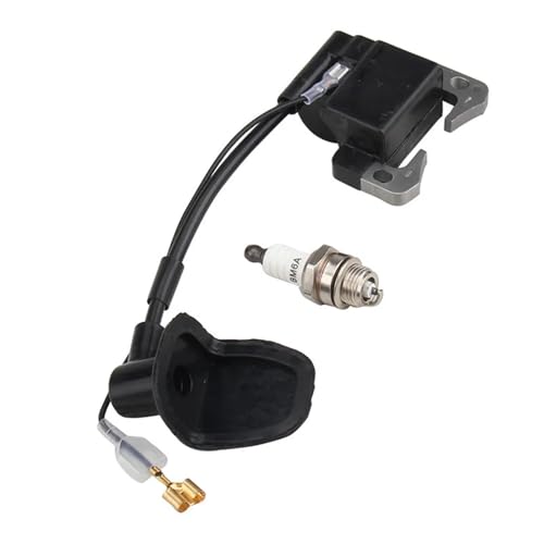 EGUIAS zündspule Zündkerzen Rote ZÜNDSPULE Für 43cc 47cc 49cc Mini Quad Pocket Dirt Bike ATV 2-Hub Motor Teil Mit Zündkerze(Spark Plug Coilblack) von EGUIAS