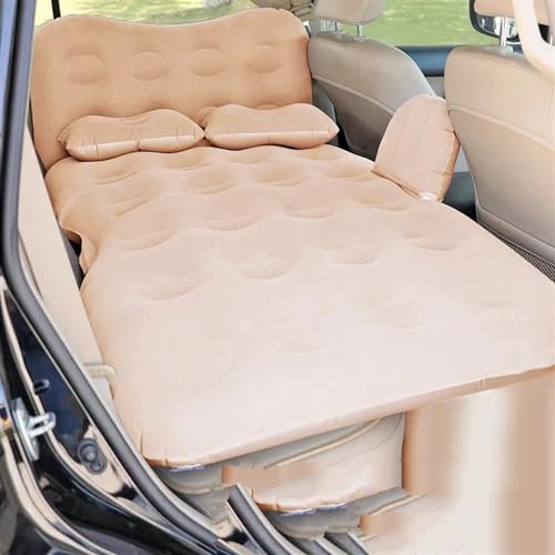 EGZASDI Luftmatratze für Auto, Camping, Reisen, Aufblasbare Auto-Luftmatratze for den Rücksitz, Reisen, Camping, Mehrfarbig(Beige) von EGZASDI