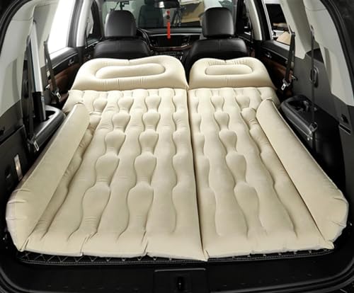 EGZASDI Luftmatratze für Auto, Camping, Reisen, Auto Luftmatratze Aufblasbar Mit Luftpumpe for Camping Reise Multicolor(Beige) von EGZASDI
