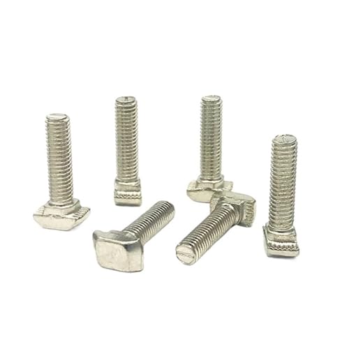 Einschraubbare T-Nut-Schrauben mit Hammerkopf, 2020 3030 4040 4545 Serie M3 M4 M5 M6 M8 * 10/12/16/20/25mm Hammer Kopf T Bolzen for Aluminium Profil T-nut 10 stücke(3030 M6x25) von EGZASDI