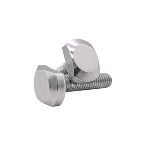 Einschraubbare T-Nut-Schrauben mit Hammerkopf, M5 M6 M8 M10 Schrauben for T-Nut Edelstahl T-Bolzen Vierkantschrauben T-Kopfschraube Rutsche T-Bolzen 5 Stück(M6x25) von EGZASDI