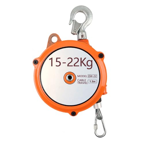 Einziehbare Hängewaage mit Federzug, 1 Stück verstellbarer Federzug mit 1,5 m Drahtseil, Lastbereich 1–60 kg(15-22 Kg) von EGZASDI