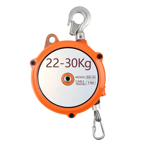 Einziehbare Hängewaage mit Federzug, 1 Stück verstellbarer Federzug mit 1,5 m Drahtseil, Lastbereich 1–60 kg(22-30 Kg) von EGZASDI