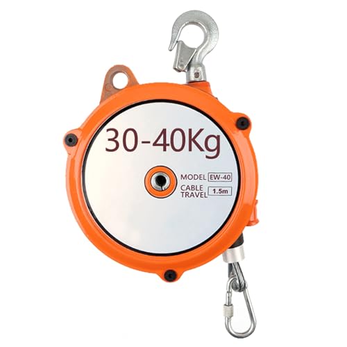 Einziehbare Hängewaage mit Federzug, 1 Stück verstellbarer Federzug mit 1,5 m Drahtseil, Lastbereich 1–60 kg(30-40 Kg) von EGZASDI