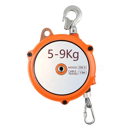 Einziehbare Hängewaage mit Federzug, 1 Stück verstellbarer Federzug mit 1,5 m Drahtseil, Lastbereich 1–60 kg(5-9 Kg) von EGZASDI