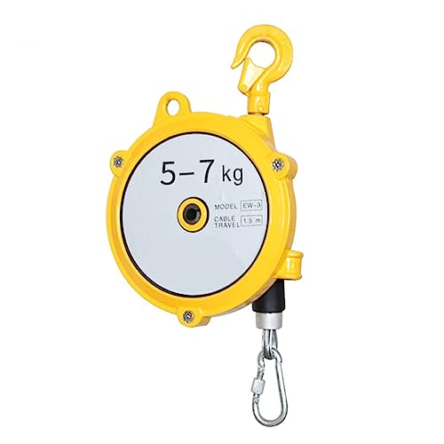 Einziehbare Hängewaage mit Federzug, 1pc Einziehbarer Federzug mit Haken und Drahtseil, mehrere Lastbereiche for die Werkstatt(5-7kg) von EGZASDI