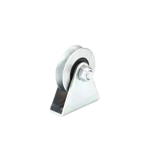 Leiser Flaschenzug aus Edelstahl, Edelstahl U-Nut Lager Draht Seil Führungsrolle for Schiebetür Silber 6x33x8mm(Wheel with U bracket) von EGZASDI