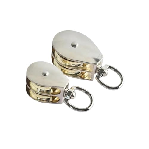 Leiser Flaschenzug aus Edelstahl, Heberolle aus Zinklegierung in Einzel- und Doppel-Fest- oder beweglichen mehreren Größen, metallisch(Fixed-Double-36mm) von EGZASDI