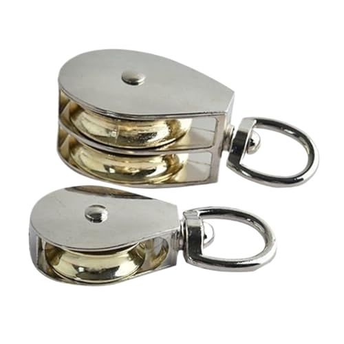 Leiser Flaschenzug aus Edelstahl, Heberolle aus Zinklegierung in Einzel- und Doppel-Fest- oder beweglichen mehreren Größen, metallisch(Moving-Double-43mm) von EGZASDI