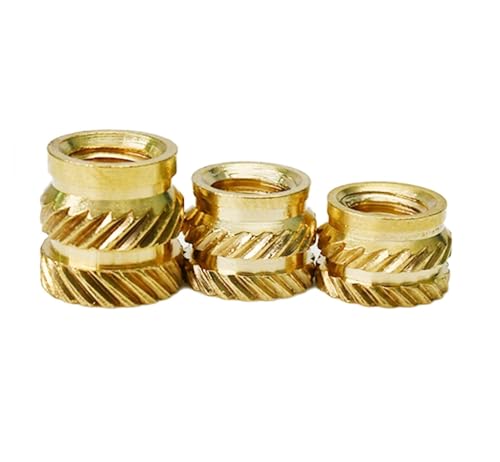 Rotations-Lederstanze Kupfer Rändelmuttern Hot Melt M2-M6 3D-Drucker Doppelt Twill Packung mit mehreren Größen(M3(OD 5mm),Length 10mm 10pcs) von EGZASDI